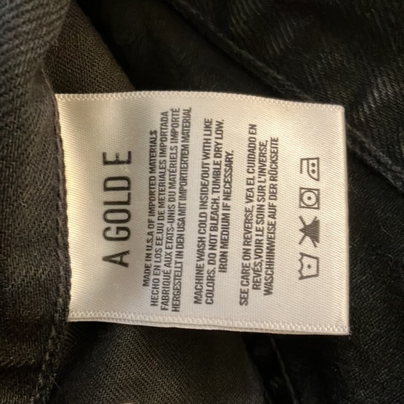 Agolde 100% Cotton high waisted baggy destructed jeans faded black wash size 24 - Picture 11 of 12